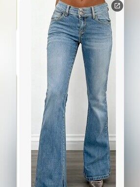 Cheetkore Tailored Denim Bootcut Jeans Y2K Low Rise Blue Jeans Size 27